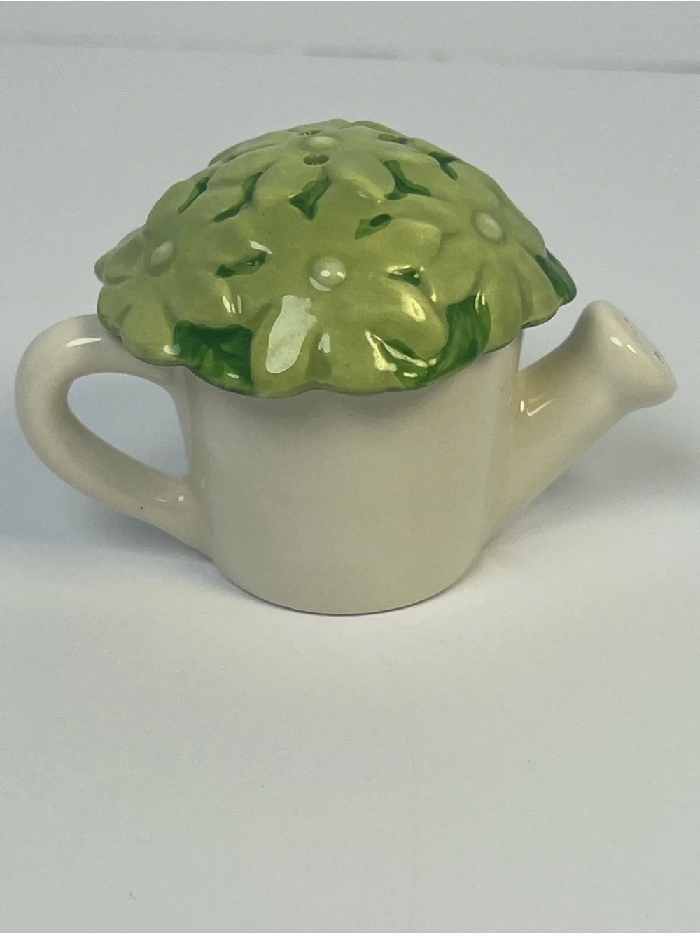 Nesting Ceramic Watering Can Flower Bush Salt Pepper Shaker Set Vintage